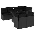 Casa si Gradina - Gradina si terasa - Mobilier exterior - Seturi mobila gradina - Set mobilier de gradina cu perne, 8 piese, negru, poliratan - Infinity.ro
