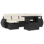 Casa si Gradina - Gradina si terasa - Mobilier exterior - Seturi mobila gradina - Set canapele de gradina cu perne, 7 piese, negru, poliratan - Infinity.ro