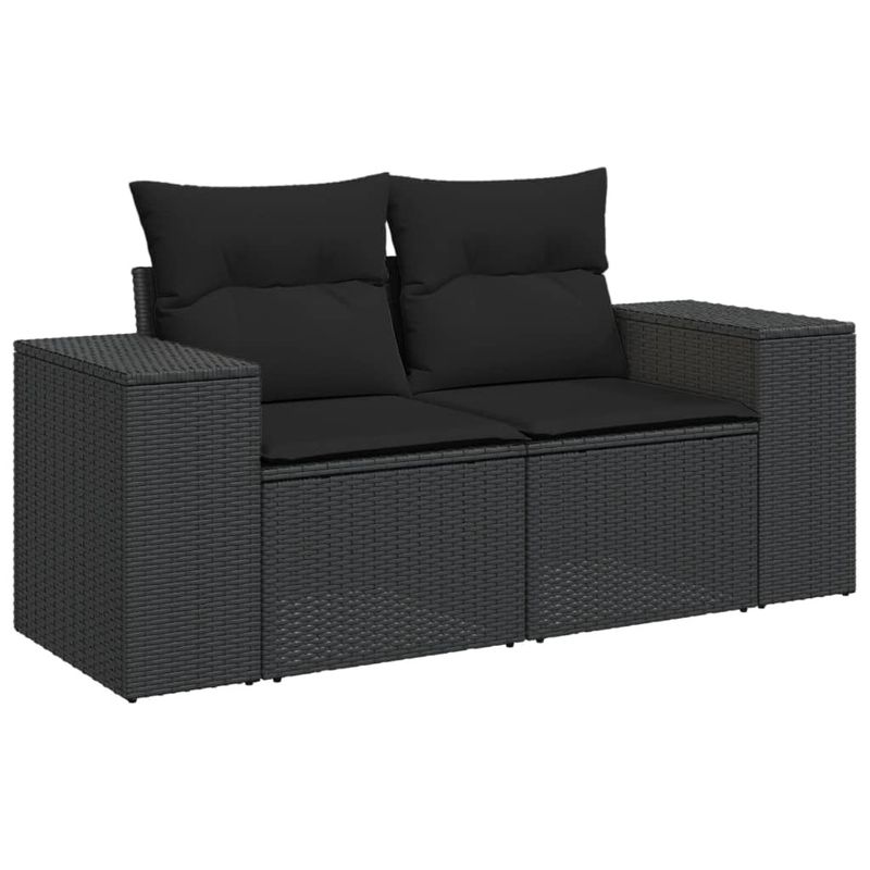 Casa si Gradina - Gradina si terasa - Mobilier exterior - Seturi mobila gradina - Set mobilier de gradina cu perne, 6 piese, negru, poliratan - Infinity.ro