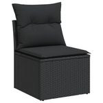 Casa si Gradina - Gradina si terasa - Mobilier exterior - Seturi mobila gradina - Set mobilier de gradina cu perne, 6 piese, negru, poliratan - Infinity.ro