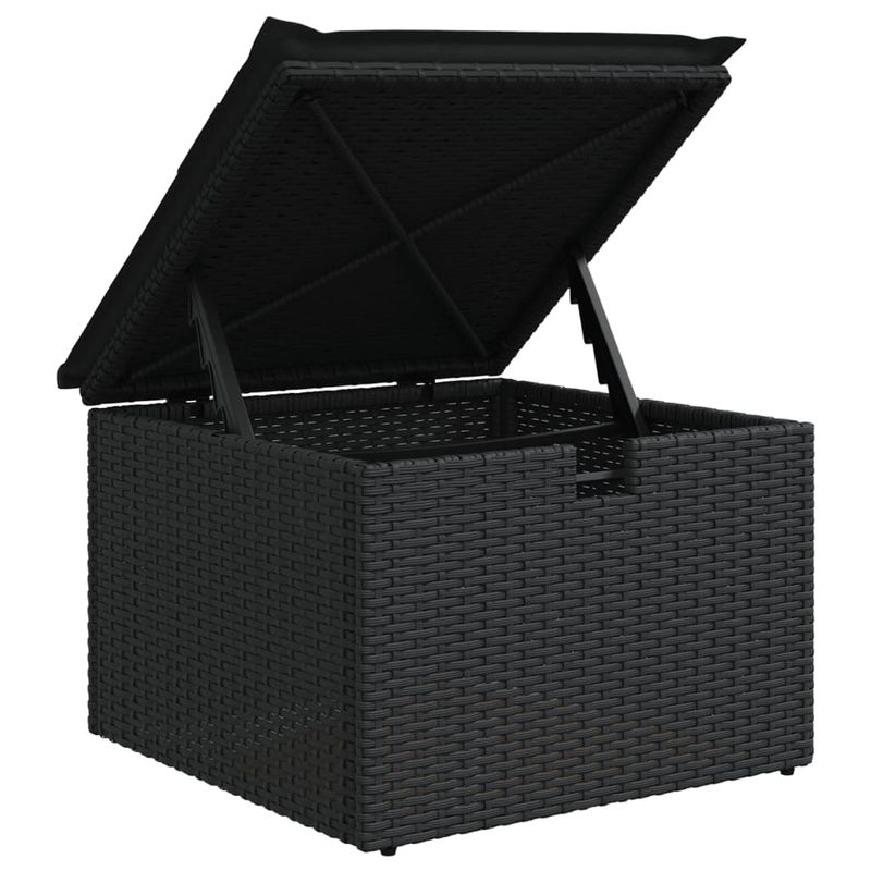 Casa si Gradina - Gradina si terasa - Mobilier exterior - Seturi mobila gradina - Set mobilier de gradina cu perne, 6 piese, negru, poliratan - Infinity.ro