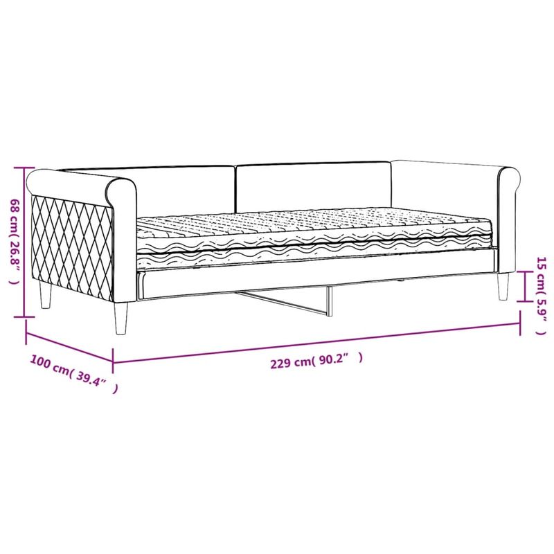 Casa si Gradina - Mobilier - Paturi si accesorii - Paturi - Pat de zi cu saltea, albastru, 90x200 cm, catifea - Infinity.ro