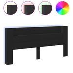 Casa si Gradina - Mobilier - Paturi si accesorii - Accesorii paturi - Tablie de pat cu LED, gri deschis, 163x16x78/88 cm, textil - Infinity.ro