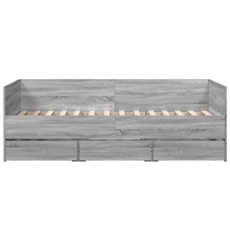 Casa si Gradina - Mobilier - Paturi si accesorii - Paturi - Cadru pat de zi cu sertare gri sonoma 90x190 cm lemn prelucrat - Infinity.ro