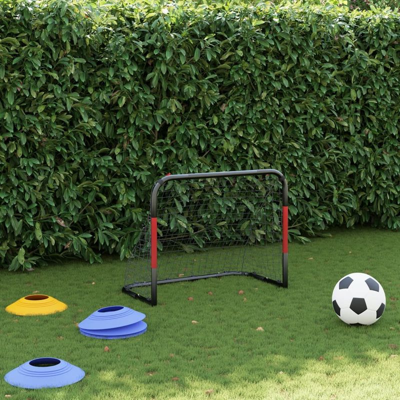 Sport si Outdoor - Sporturi de echipa - Fotbal - Porti fotbal - Poarta de fotbal cu plasa, rosu si negru, 90x48x71 cm, otel - Infinity.ro