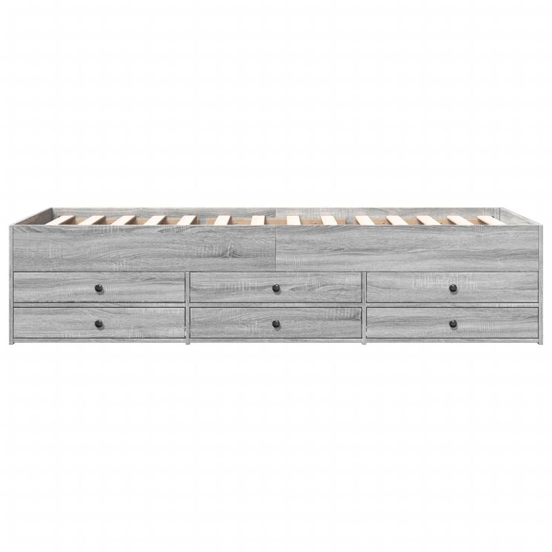 Casa si Gradina - Mobilier - Paturi si accesorii - Paturi - Cadru pat de zi cu sertare gri sonoma 100x200 cm lemn prelucrat - Infinity.ro