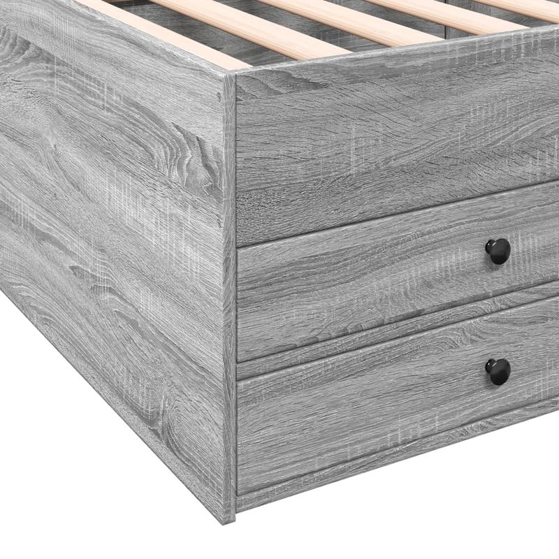 Casa si Gradina - Mobilier - Paturi si accesorii - Paturi - Cadru pat de zi cu sertare gri sonoma 100x200 cm lemn prelucrat - Infinity.ro