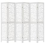 Casa si Gradina - Decoratiuni - Pereti despartitori si paravane - Paravan camera 6 panouri, alb, lemn masiv paulownia - Infinity.ro