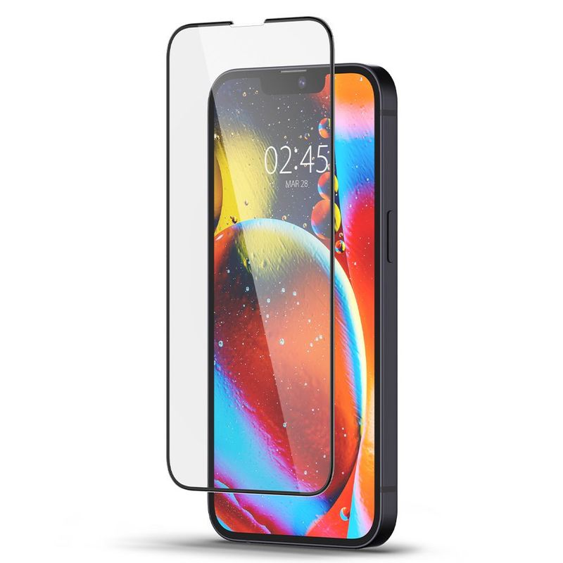 Laptop, Telefoane si Tablete - Telefoane mobile si accesorii - Accesorii Telefoane - Folii protectie telefoane - Folie de protectie Spigen Glass FC pentru Apple iPhone 13/13 Pro/14 Negru - Infinity.ro
