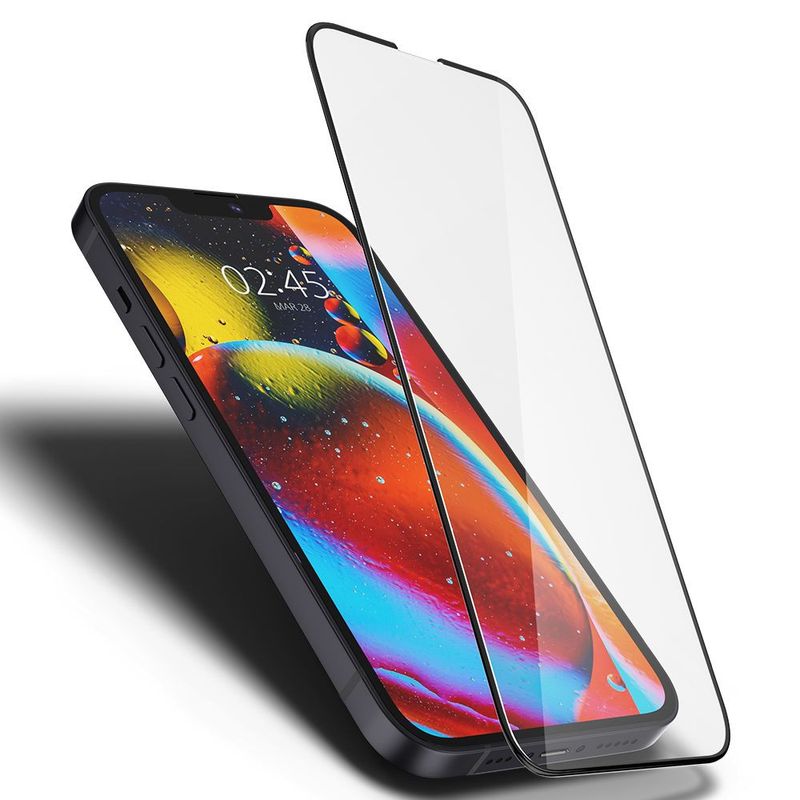 Laptop, Telefoane si Tablete - Telefoane mobile si accesorii - Accesorii Telefoane - Folii protectie telefoane - Folie de protectie Spigen Glass FC pentru Apple iPhone 13/13 Pro/14 Negru - Infinity.ro