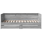 Casa si Gradina - Mobilier - Paturi si accesorii - Paturi - Cadru pat de zi cu sertare gri sonoma 90x190 cm lemn prelucrat - Infinity.ro