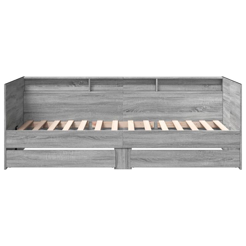 Casa si Gradina - Mobilier - Paturi si accesorii - Paturi - Cadru pat de zi cu sertare gri sonoma 90x190 cm lemn prelucrat - Infinity.ro