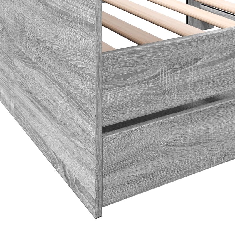 Casa si Gradina - Mobilier - Paturi si accesorii - Paturi - Cadru pat de zi cu sertare gri sonoma 90x190 cm lemn prelucrat - Infinity.ro