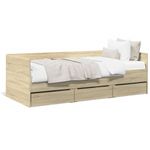 Casa si Gradina - Mobilier - Paturi si accesorii - Paturi - Cadru pat cu sertare, stejar sonoma, 100x200 cm, lemn prelucrat - Infinity.ro