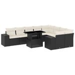 Casa si Gradina - Gradina si terasa - Mobilier exterior - Seturi mobila gradina - Set canapele de gradina cu perne, 10 piese, negru, poliratan - Infinity.ro