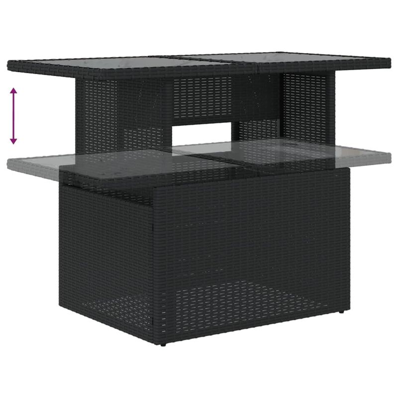 Casa si Gradina - Gradina si terasa - Mobilier exterior - Seturi mobila gradina - Set canapele de gradina cu perne, 10 piese, negru, poliratan - Infinity.ro
