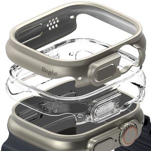 Set 2 Huse de protectie Ringke pentru Apple Watch Ultra 1/2 (49 Mm) Transparent/Gri Titan