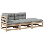Casa si Gradina - Gradina si terasa - Mobilier exterior - Seturi mobila gradina - Set canapele de gradina cu perne, 3 piese, lemn masiv de pin - Infinity.ro