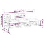 Casa si Gradina - Gradina si terasa - Mobilier exterior - Seturi mobila gradina - Set canapele de gradina cu perne, 3 piese, lemn masiv de pin - Infinity.ro