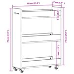 Casa si Gradina - Mobilier - Dulapuri si sifoniere - Dulapuri - Dulap cu roti, sonoma gri, 60x22x79 cm, lemn prelucrat - Infinity.ro