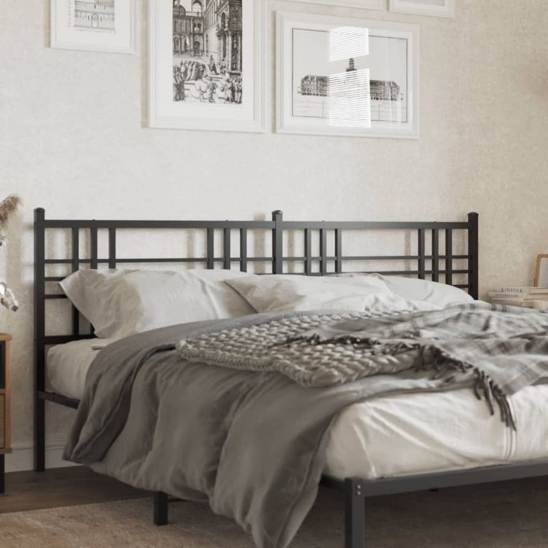 Casa si Gradina - Mobilier - Paturi si accesorii - Accesorii paturi - Tablie de pat metalica, negru, 193 cm - Infinity.ro