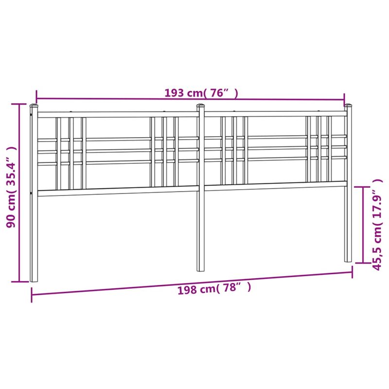 Casa si Gradina - Mobilier - Paturi si accesorii - Accesorii paturi - Tablie de pat metalica, negru, 193 cm - Infinity.ro