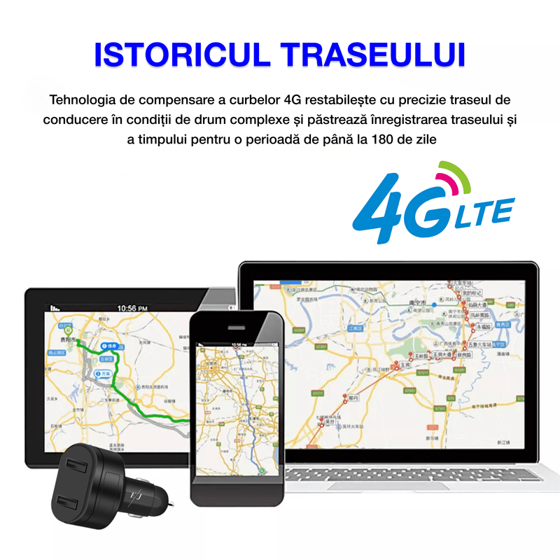 Auto si Moto - Electrice auto - Alte accesorii electrice auto - Incarcator auto cu incarcare rapida si tracker GPS, D6, 4G, interfata USB dubla, localizare  in timp real, antifurt - Infinity.ro