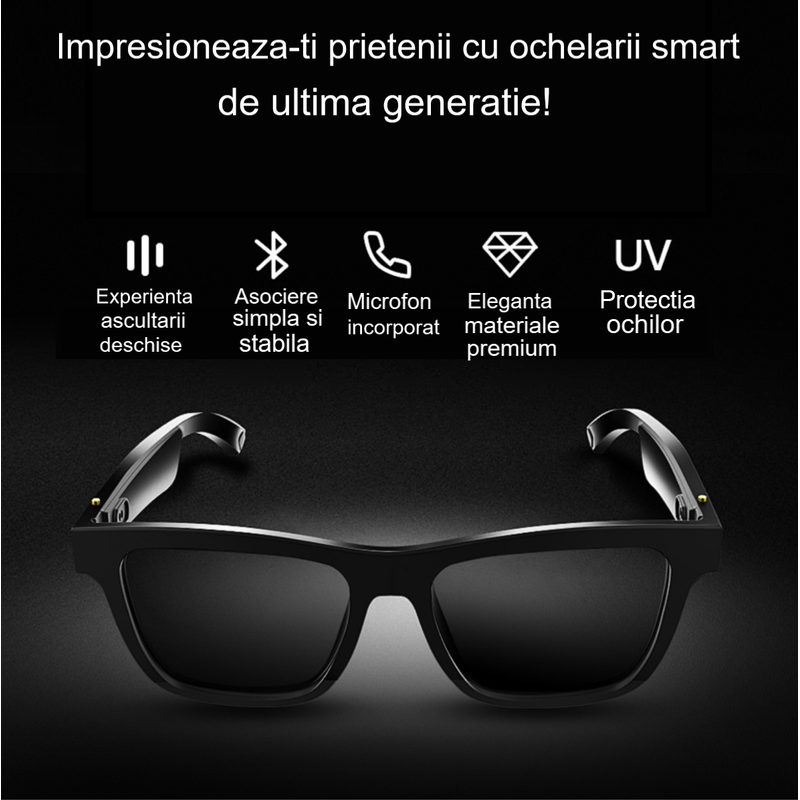 Fashion, accesorii si bijuterii - Barbati - Accesorii barbati - Ochelari de soare barbati - Ochelari de Soare SMART, Confortabili, Usori, Audio Semi-Deschis, Waterproof, Autonomie Mare, Protectie UV, Anti-Orbire - Infinity.ro