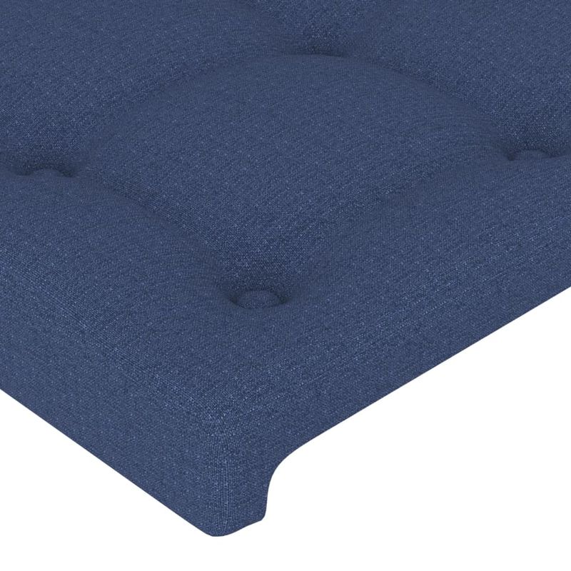 Casa si Gradina - Mobilier - Paturi si accesorii - Accesorii paturi - Tablie de pat cu aripioare, albastru, 183x23x118/128 cm, textil - Infinity.ro