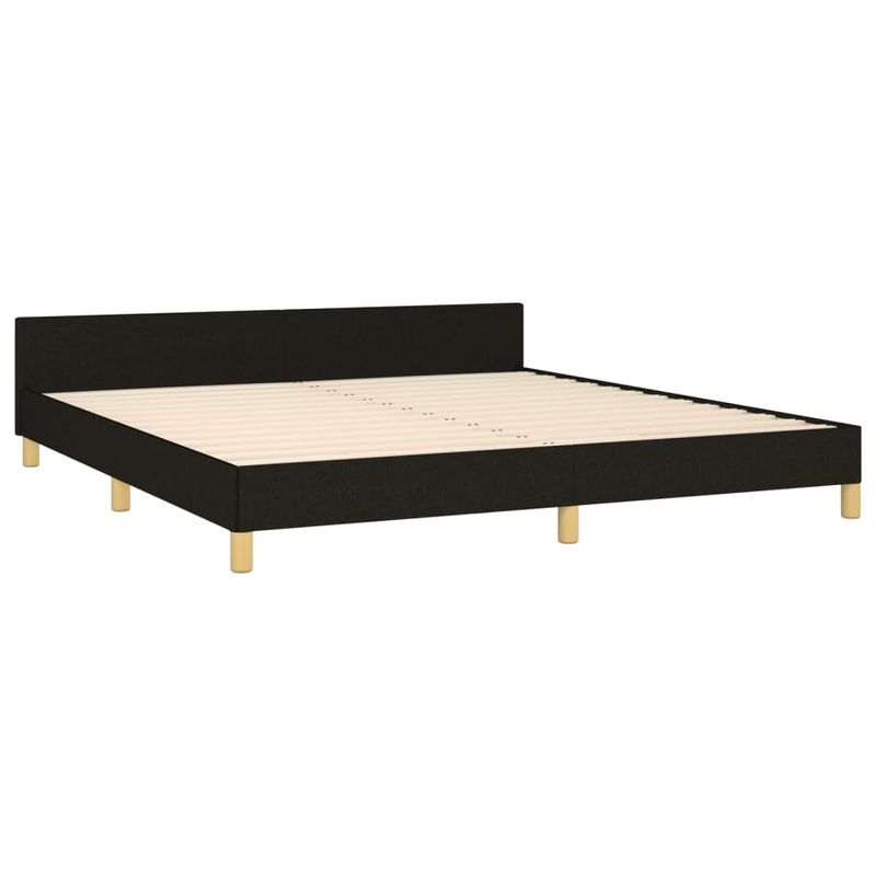 Casa si Gradina - Mobilier - Paturi si accesorii - Paturi - Cadru de pat cu tablie, negru, 180x200 cm, textil - Infinity.ro