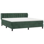 Casa si Gradina - Mobilier - Paturi si accesorii - Paturi - Pat box spring cu saltea, verde inchis, 180x200 cm, catifea - Infinity.ro