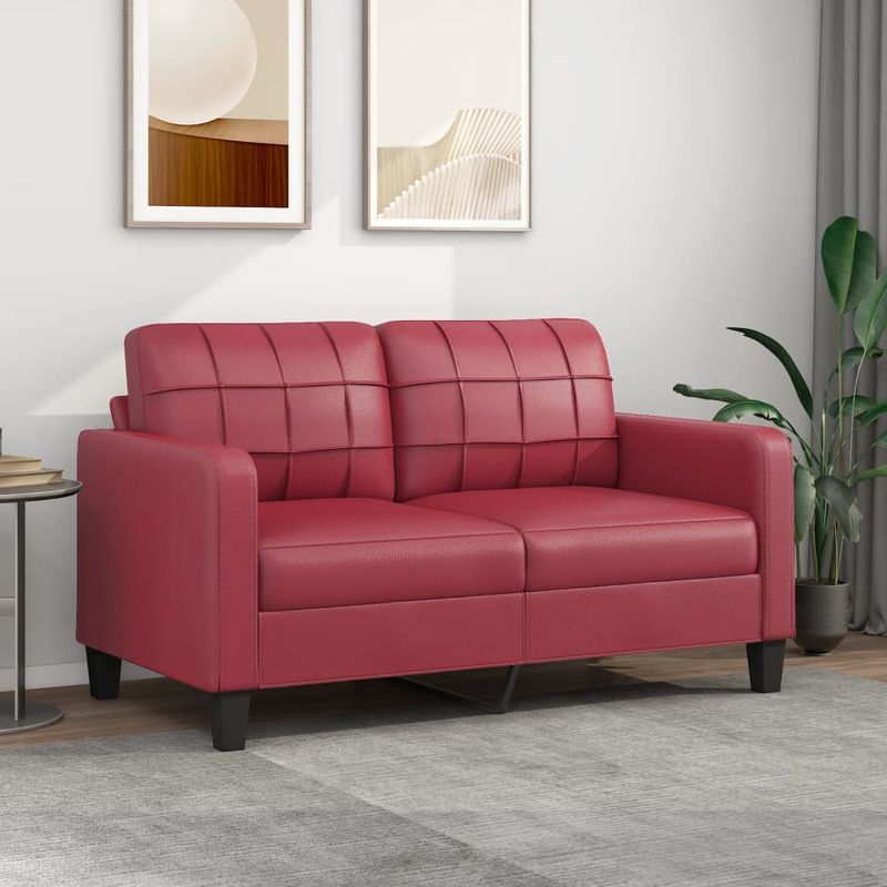 Casa si Gradina - Mobilier - Canapele si coltare - Canapele - Canapea cu 2 locuri, rosu vin, 140 cm, piele ecologica - Infinity.ro