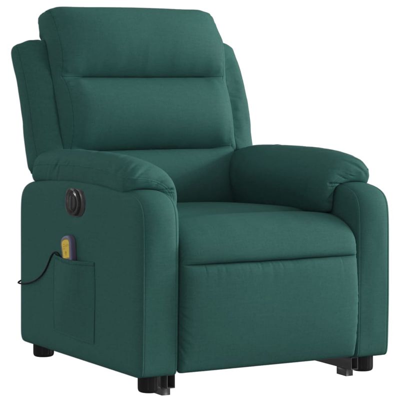 Ingrijire personala si Cosmetice - Sanatate si wellness - Articole wellness - Fotolii de masaj - Fotoliu electric masaj rabatabil / ridicare verde inchis textil - Infinity.ro