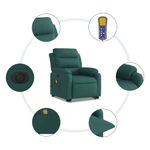Ingrijire personala si Cosmetice - Sanatate si wellness - Articole wellness - Fotolii de masaj - Fotoliu electric masaj rabatabil / ridicare verde inchis textil - Infinity.ro