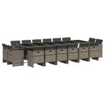 Casa si Gradina - Gradina si terasa - Mobilier exterior - Seturi mobila gradina - Set mobilier de gradina cu perne, 17 piese, gri, poliratan - Infinity.ro