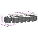Casa si Gradina - Gradina si terasa - Mobilier exterior - Seturi mobila gradina - Set mobilier de gradina cu perne, 17 piese, gri, poliratan - Infinity.ro