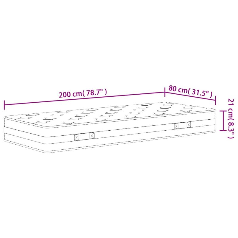 Casa si Gradina - Mobilier - Saltele si somiere - Saltele - Saltea cu arcuri bonnell, fermitate medie, 80x220 cm - Infinity.ro