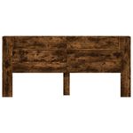 Casa si Gradina - Mobilier - Paturi si accesorii - Accesorii paturi - Tablie de pat cu dulap si LED, stejar fumuriu, 220x16,5x103,5cm - Infinity.ro