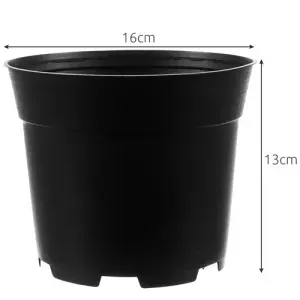 Set de 100 ghivece de productie pentru rasaduri, din plastic rezistent, 16 cm diametru