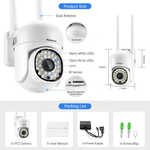 Casa si Gradina - Electrice - Smart Home - Camere de supraveghere - Camera de supraveghere WIFI MaGeCa®, vedere nocturna, rotire, stocare card/cloud, utilizare interior si exterior, Alb - Infinity.ro