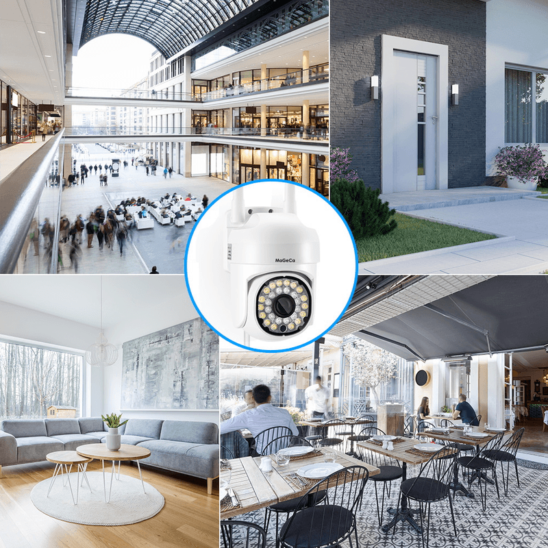 Casa si Gradina - Electrice - Smart Home - Camere de supraveghere - Camera de supraveghere WIFI MaGeCa®, vedere nocturna, rotire, stocare card/cloud, utilizare interior si exterior, Alb - Infinity.ro