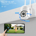 Casa si Gradina - Electrice - Smart Home - Camere de supraveghere - Camera de supraveghere WIFI MaGeCa®, vedere nocturna, rotire, stocare card/cloud, utilizare interior si exterior, Alb - Infinity.ro