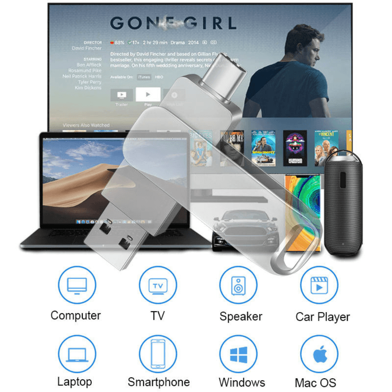 PC, gaming si accesorii - Periferice PC - Memorii USB - Stick de memorie metalic MaGeCa® 128 GB, 2 in 1, USB 3.0/ USB Type-C, Compatibil cu dispozitive cu port Type C - Infinity.ro