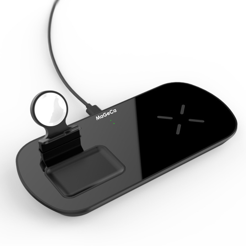 Laptop, Telefoane si Tablete - Telefoane mobile si accesorii - Accesorii Telefoane - Incarcatoare telefoane - Statie de incarcare wireless MaGeCa® 3 in 1 pentru iPhone / Apple Watch / AirPods, Incarcare rapida Quick Charge 3.0 - Infinity.ro