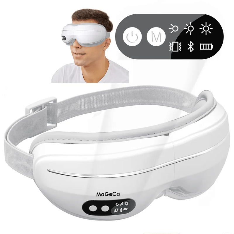 Ingrijire personala si Cosmetice - Sanatate si wellness - Articole wellness - Aparate si dispozitive de masaj - Aparat de masaj pentru ochi MaGeCa®, Bluetooth, Muzica de relaxare, Vibratii, Presiunea aerului, Reincarcabil, Pliabil - Infinity.ro