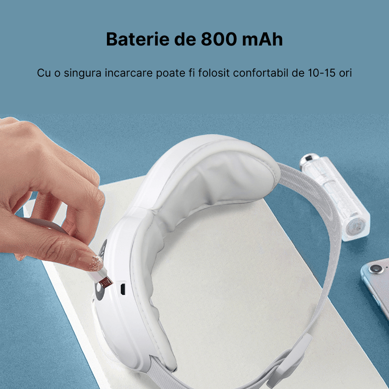 Ingrijire personala si Cosmetice - Sanatate si wellness - Articole wellness - Aparate si dispozitive de masaj - Aparat de masaj pentru ochi MaGeCa®, Bluetooth, Muzica de relaxare, Vibratii, Presiunea aerului, Reincarcabil, Pliabil - Infinity.ro