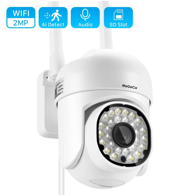 Casa si Gradina - Electrice - Smart Home - Camere de supraveghere - Camera de supraveghere WIFI MaGeCa®, vedere nocturna, rotire, stocare card/cloud, utilizare interior si exterior, Alb - Infinity.ro