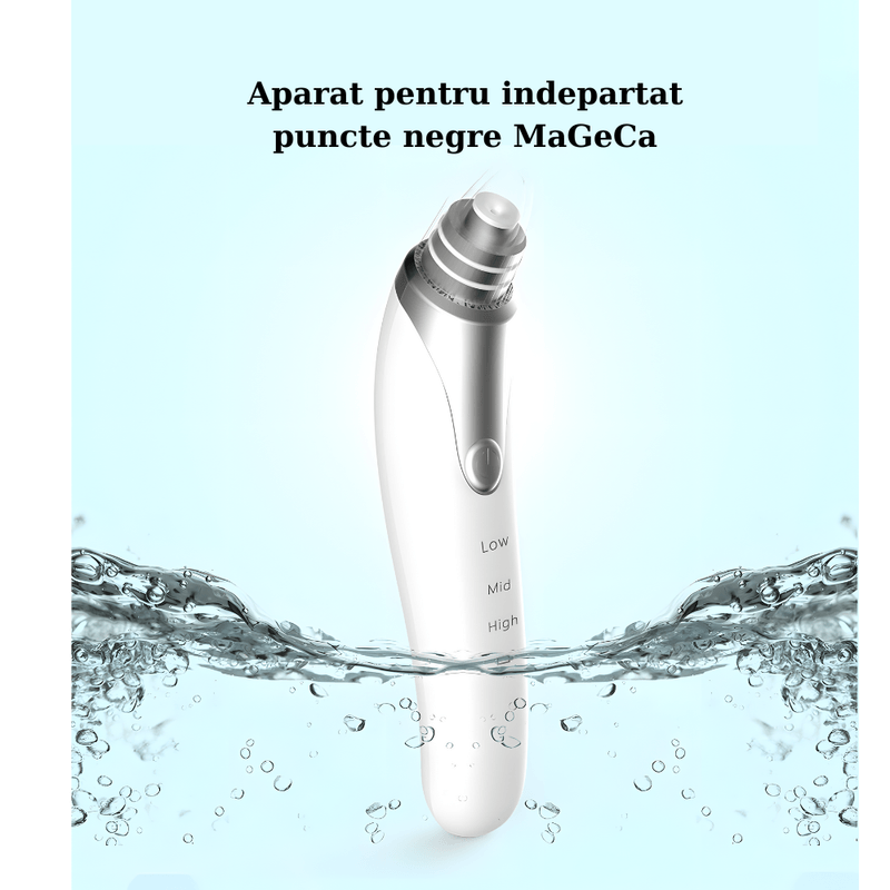 Ingrijire personala si Cosmetice - Aparate & accesorii ingrijire personala - Aparate cosmetice - Aparate intretinere si ingrijire corporala - Dispozitiv pentru indepartat puncte negre MaGeCa®, cu vacuum, 3 trepte de absorbtie, 3 capete interschimbabile - Infinity.ro