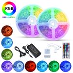Casa si Gradina - Corpuri si surse de iluminat - Benzi LED - Kit banda LED MaGeCa® 5050 RGB, 10m, Control APP/Bluetooth/Telecomanda, Schimbare Culori Pe Ritmul Muzicii - Infinity.ro
