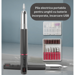 Ingrijire personala si Cosmetice - Aparate & accesorii ingrijire personala - Aparate cosmetice - Aparate pentru manichiura-pedichiura - Freza unghii profesionala MaGeCa®, Design ergonomic, 11 capete pentru pila, 6 benzi de slefuire, Neagra - Infinity.ro
